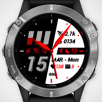 Black Slash Analog watch face